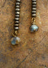 Pendientes bohemios, pendientes colgantes, labradorita azul y negra